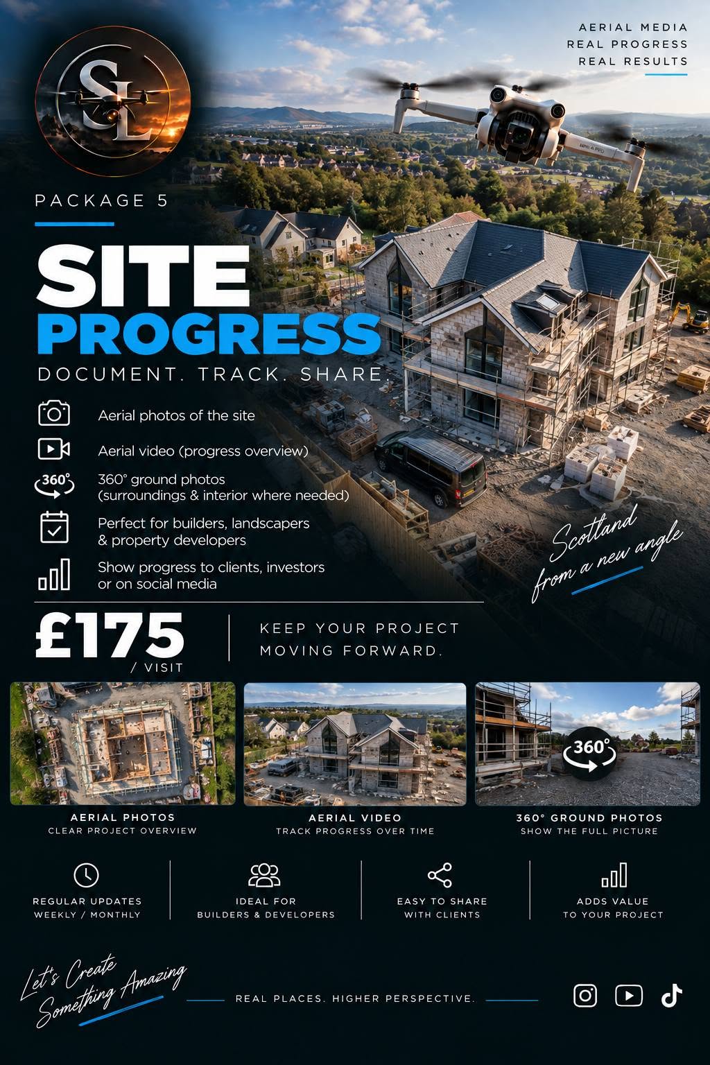 Site Progress package — £175 / visit. Click to view the full offer.
