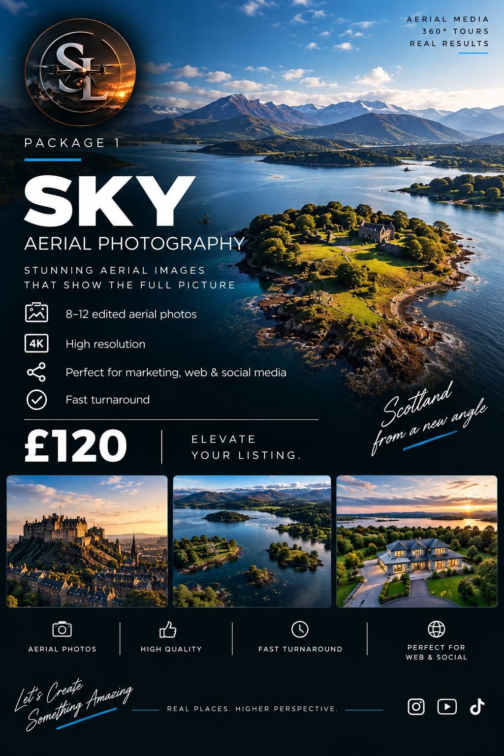 Sky package — £120. Click to view the full offer.
