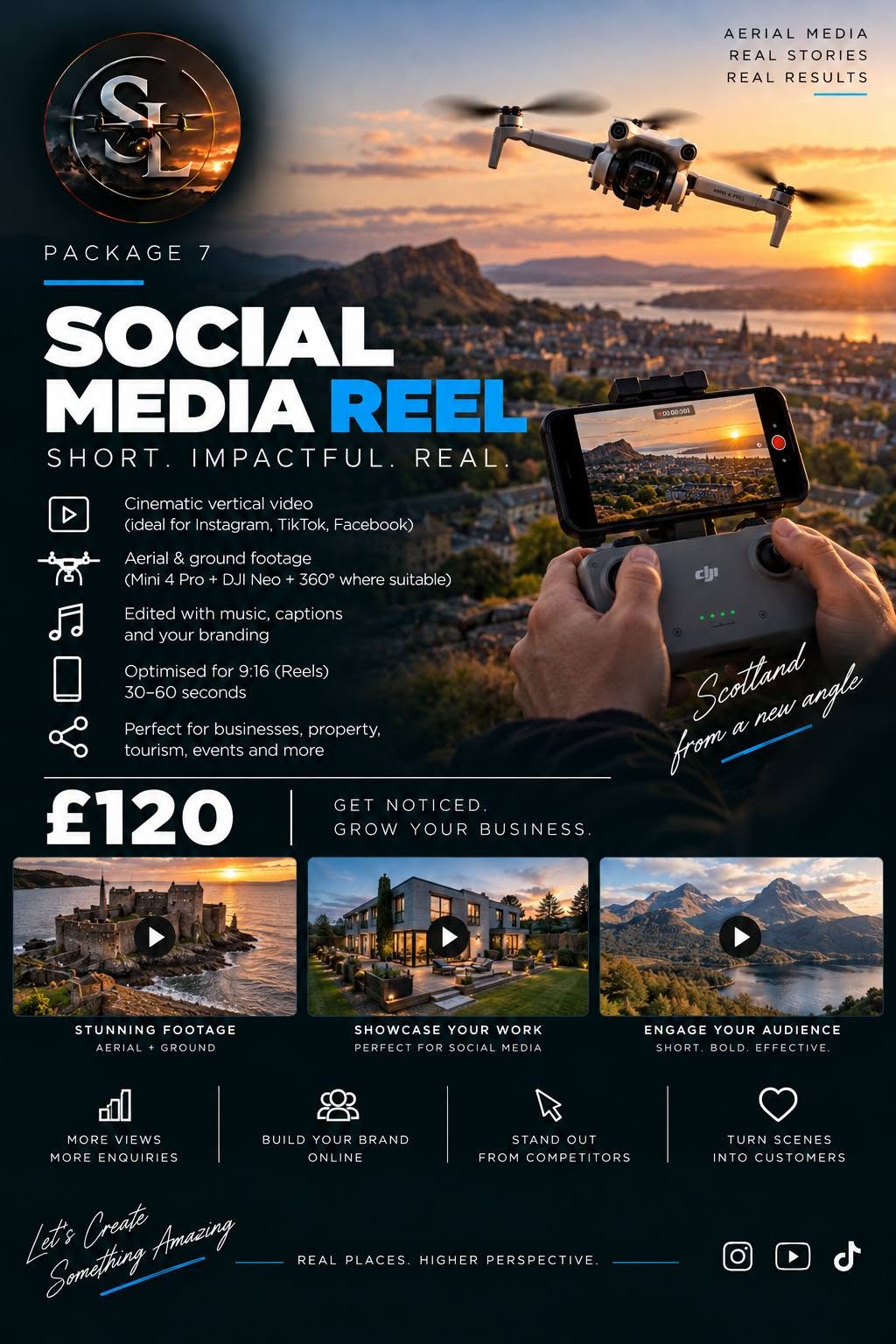 Social Media Reel package — £120. Click to view the full offer.